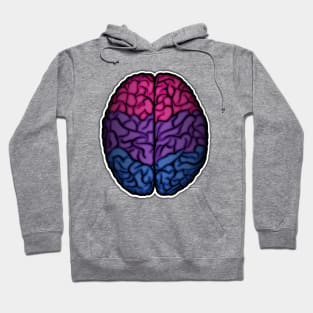 Large Bisexual Pride Flag Colored Brain Vector Hoodie